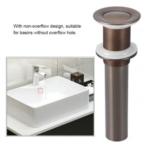 HJLIAN Bonde escamotable pour lavabo de salle de bain en laiton G1-1/4" sans trop-plein (antique) - Neuf