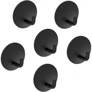 6 Pièces Crochet Adhesif Mural, Porte Manteau Mural, Patere Murale Acier Inox, Accroche Torchon Cuisine Résistant à l'eau, Accroche Serviette Salle de Bain, Porte Serviette Adhesif (Noir)6 Pièces - Neuf