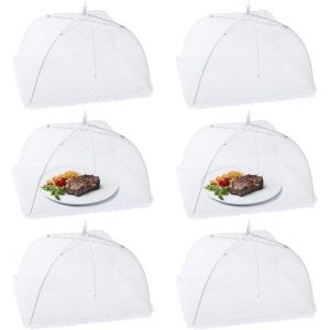 6pcs Pliable Nourriture Couverture Anti-Mouche Maillage de la Nourriture de Pliage Parapluie Insectes Tente anti-Moustiques Protection pour le pique-Nique BARBECUE Alimentaire 44x44x30cm - Neuf