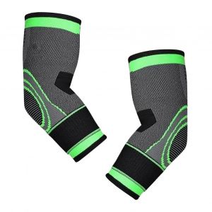 1 Paire D'attelle De Coude Pour Hommes Respirant Même Pression Extensible Vert Sport Attelle De Coude Pour Le Basket-Ball Tennis L - Neuf