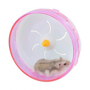 Roue D'exercice Pour Hamster,18cm Silencieux Jogging Exercice Jouet Hamster Cage Accessoire Pour Hamster Nain Ours Shih Tzu En Soie Dorée (18cm Rose) - Neuf