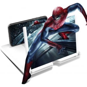 Loupe D'&Eacute;cran De T&eacute;l&eacute;phone 14Pouces Et Chiffon De Nettoyage D'Objectif De Fonctionne Avec Tous Les Smartphones, Agrandisseur Ecran Telephone.Blanc[Z248] - Neuf