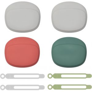 Mini Pochette,4 PCS Pochette pour &eacute;couteurs avec 4 Attaches de C&acirc;ble en Silicone Rangement Cable et Chargeur Sac de Rangement en Silicone pour &Eacute;couteurs Filaire C&acirc;ble USB Petits Objets - Neuf