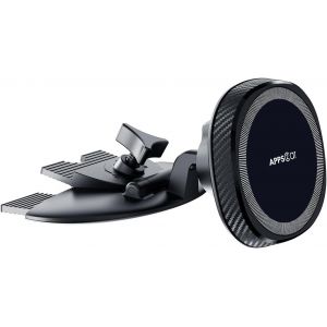 Support T&eacute;l&eacute;phone Voiture Lecteur CD Mag-Safe, Support Smartphone Voiture Fente CD Mag-Safe avec Rotation &agrave; 360&deg; pour iPhone Samsung - Neuf