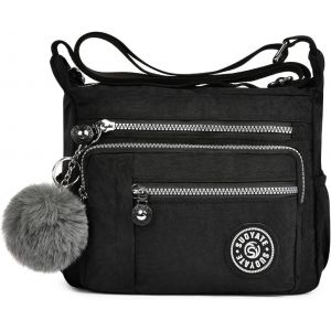 KALANKA-Sac Bandouliere Femme, Sac &agrave; Main en Nylon, Multi-Poches Bandouli&egrave;re Impermeable, Sacs &agrave; Bandouli&egrave;res Multifonctionnel avec Bandouli&egrave;res R&eacute;glable, Sacs Besace Loisir pour Voyage - Neuf