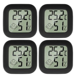PAIRIER 4 pièces Mini LCD Thermomètre Hygromètre Intérieur Numérique Température Humidité de Haute Précision Portable-Noir - Neuf