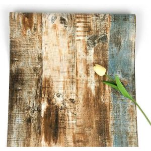 Papier peint en bois auto-adhésifPapier peint pour porte d'armoire de cuisine 45 * 500cm - Neuf