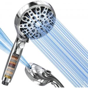 LKJKJ-Pommeau de Douche avec Filtre, 8+2 Jet Economie Paumeau, Douchette Haute Pression, Anti-calcaire Shower Head Pommes Economiseur Douches Filtrante Reglable Bain - Neuf