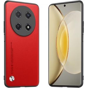 Kal-&Eacute;tui Adapt&eacute; &Agrave; Honor Magic7 Lite 5g / Honor X9c (6.78""), Housse Coque En Cuir M&eacute;tallique De La S&eacute;rie Code - Rouge - Neuf