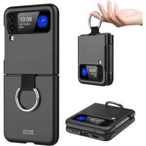 CAUC-HORTENSE &Eacute;tui pour Samsung Galaxy Z Flip3 5G 6.7"" Cover, &Eacute;tui Rigide Ultra Fin avec Anneau Le Noir - Neuf