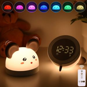 Bnhgc-Veilleuse Enfant 3-En-1 Réveil Et Veilleuse 7 Couleurs Led Portable Gollum Souris Horloge De Chevet En Silicone Luminosité Réglable Avec Télécommande Usb Rechargeable Veilleuse Bébé - Neuf