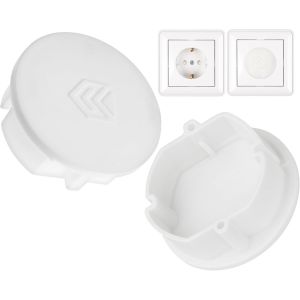 CHENG-Cache-Prise, 2 pi&egrave;ces, en Blanc, Protection de Prise Contre la poussi&egrave;re, Les &eacute;claboussures, pour Prise SchuKo Type F, Couvercle pour Bloc multiprise, Prise Multiple, Enrouleur de c&acirc;ble, Cuisin - Neuf