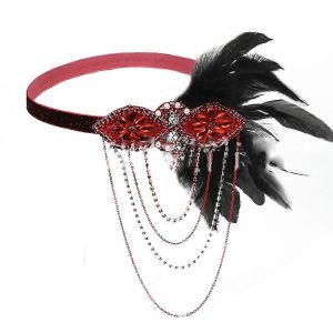 Bandeau À Clapet Des Années 1920 Avec Plume Noire Pour La Mode Et Les Accessoires D'inspiration Vintage - Neuf