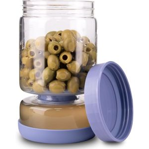 Bocal À Cornichons Et Olives Avec Passoire À Rabat Pour Séparateur De Jus De Cornichon Humide Et Sec,Couvercle En Abs De Qualité Alimentaire Et Bocal À Cornichons Sans Bpa.[M14] - Neuf