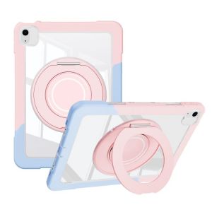 Coque Hybride Crystal Armor En Pc Et Tpu Pour Ipad Air 11 (2024/2025) Et 10,9 (2022) - Bleu Rose - Neuf