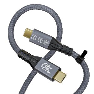 CMWX-Câble USB C 3.2 Gen 2x2 1M, Câble USB-C en Nylon 240W PD 3.1 Charge Rapide USB 3.2 Vidéo 4K 60Hz Data Sync à 20Gbps pour iPhone 15 Pro Max, MacBook, iPad Pro, Samsung Galaxy, Moniteurs - Neuf