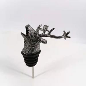 1pcs Vin Verseur Vin A&eacute;rateurs Inoxydable En Andouiller De Cerf &Agrave; La T&ecirc;te Du Vin Verseur Stags Head Bouteille Verseur D'id&eacute;es Cadeaux Originales Bar Accessoires D'anniversaire Et De Mariage Cadeaux - Neuf