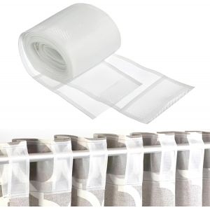 Kal-Ruban De Rideau Passe Tringle 3m Blanc 10cm - Ruban &Agrave; Passants Cach&eacute;s &Agrave; Pattes En Polyester - Id&eacute;al Pour Confection De Rideaux - Lavable &Agrave; 30 Degr&eacute;s - Neuf