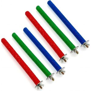 Chenquansarl-6pz 1.5 Cm X 20 Cm Long Perchoirs Pour Petits O Aux Pour Perruches Canaries, Petit Perroquet Coloré Pour Cage À O Aux, Bâtons Support Bois Pour Perroquet - Neuf