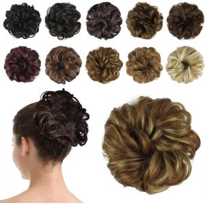 Chignon Postiche Cheveux, Bouclés Ondulés Extensions Chouchou Grande Postiches Naturel Faux Chignon Synthétique Chignon Queue De Cheval Extension Elastique Pour Femme - Neuf