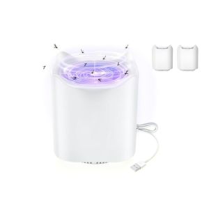 Lot de 2 lampes anti-moustiques &eacute;lectriques USB avec lumi&egrave;re UV 365 nm et fonctionnement silencieux - Neuf