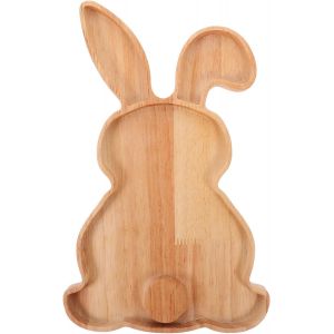 Checarzhn--No1-Planche À Charcuterie En Forme De Lapin De Pâques Planche À Découper En Forme De Lapin, Plateau De Service En Bois, Plateau D'apéritif, Plat À Sushis, Assiettes À Collation Pour La Mai - Neuf