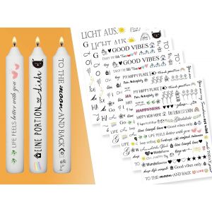 Eryi-® Lot De 6 Films De Bougie (Plus De 200 Motifs) Din A5, Tatouages De Bougie, Impression Par Transfert D'eau, Film Coulissant Pour Décorer Des Bougies, Cadeau, Maison, Décoration De Maison - Neuf