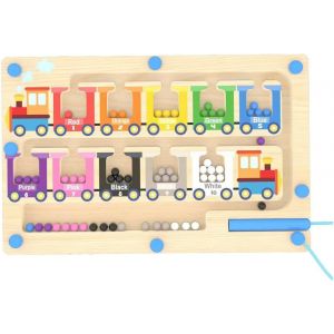 KAL-Jeux Montessori 2 3 4 Ans, Montessori Jeu Magnétique Labyrinthe À Partir De Jeu Educatif 2 3 4 Ans,Pour Enfants Jouet En Bois Couleurs Et Chiffres Jeux Éducatifs Cadeau (Le Train) - Neuf