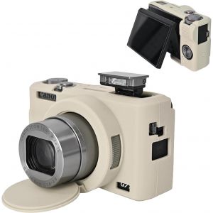 Housse de Protection pour Canon G7X Mark III Cam&eacute;ra,Coque L&eacute;g&egrave;re &Eacute;tui en Silicone pour Canon PowerShot G7 X Mark III/G7X III/G7X3 Appareil Photo-Anti-Rayures avec-Blanc - Neuf
