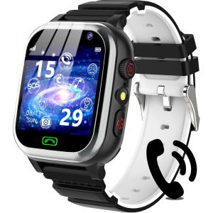 Montre Connect&eacute;e Enfant, Montre Enfant Fille Gar&ccedil;on Avec T&eacute;l&eacute;phone Sos Pedometer Jeux R&eacute;veil Musique Cam&eacute;ra Calendrier Calculatrice, Montre Enfant Smartwatch Cadeaux Gar&ccedil;ons Et Fil[MON8300911] - Neuf