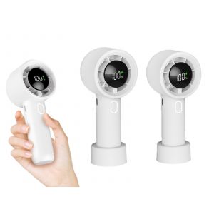 Ventilateur turbo portable avec affichage num&eacute;rique - Blanc (lot de 2) - Neuf