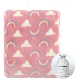 Kalanka-75cmx100cm Couverture Confortable Et Moelleuse En Laine Chaude Pour Lit D'enfant Bébé Poussette Pour Bébé (Coral Red Rainbow) - Neuf