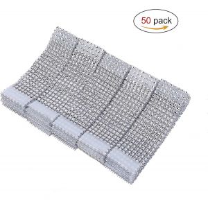 Lot De 50 Ronds De Serviette En Strass Argentés Pour Décoration De Mariage, Anniversaire, Diamant - Neuf