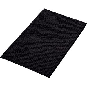 KALANKA-Tapis de Bain Antidérapant en Chenille | Super Absorbant et Lavable en Machine | pour la Salle de Bain, Douche, Baignoire ou comme Tapis WC | Noir - 40x60 cm - Neuf