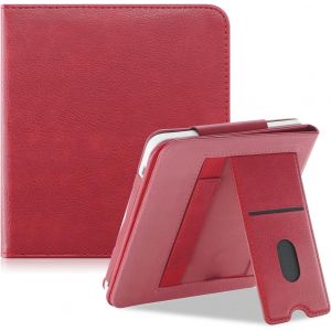 Guop-Étui Pour Boox Go Color 7"" 2024 Coque Liseuse Housse De Protection Avec Béquille Fente Pour Carte Et Dragonne Réveil/Veille Automatique,Vin Rouge - Neuf