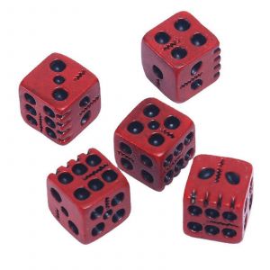 Lot De 5 D&eacute;s Num&eacute;riques En R&eacute;sine &Agrave; 6 Faces, 18 Mm, Motif T&ecirc;te De Mort Rouge, Pour Puzzle, Jeu De Soci&eacute;t&eacute;, Karaok&eacute;, Bar - Neuf