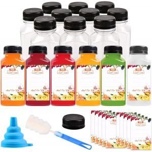 Mevronisshop-Lot De 10 Bouteilles En Plastique Vides De 250 Ml, Bouteilles En Plastique Pour Jus Et Smoothie, R&eacute;cipients R&eacute;utilisables Transparents Pour Mini-R&eacute;frig&eacute;rateur, Petite Eau, Lait - Neuf