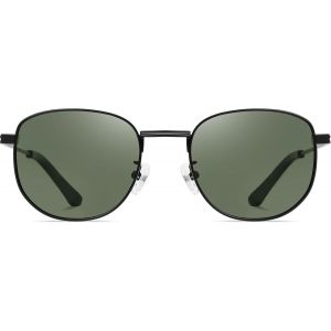 Lunettes de soleil carrées polarisées pour homme et femme Lunettes de soleil classiques vintage monture en métal ombre rétro 100 % protection UV 3042 - Neuf