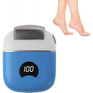 Checarzhn--No1-Rapeuse Pieds Electrique, Rape Pieds Rechargeable Led Avec 3 Rouleaux Lime Ponceuse Pied, 2 Vitesses Râpe Pied Pedicure Soin Pieds Doux Pour Callosité Corne Peau Morte,Bleu - Neuf