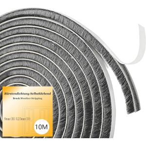 Joint Brosse Porte Coulissante,9 Mm(B)X23 Mm(D) X10m(L) Joint Porte Fenetre Isolation,Autocollantjoint Fenetrepour Lsolation Phonique Porte,Pour Portes Coulissantes.[V21] - Neuf