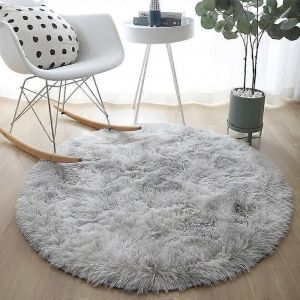 Tapis Rond En Peluche Pour Salon, Canape, Repose-Pieds, Moelleux Et Doux, Pour Chambre D'enfant, Balcon, Hangi - Neuf