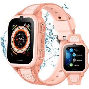 Montre Connect&eacute;e 4G GPS pour Enfant avec Appel Vid&eacute;o, SOS, T&eacute;l&eacute;phone &Eacute;tanche IPX7, Jeux, R&eacute;veil, Mode Classe - Smartwatch Intelligente pour 4-12 Ans (Noir) - Neuf