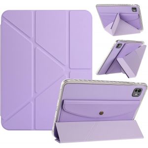 Kal-Coque Pour Ipad 10.2 Pouces Ipad 9/8/7 Gen Ipad Air 10.5"" 2019, Plusieurs Angles Rabat Pliable Étui Avec Portefeuille Arrière Housse Pour Ipad 10.2 2021/2020/2019 - Violet - Neuf