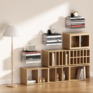 Lot De 2 Étagères Murales Flottantes Invisibles Pour Bibliothèque Murale, Étagère Murale, 4 Niveaux Verticaux, Tour De Livre Murale, Organiseurs De Livres En Métal Robuste Pour La Maison Et - Neuf