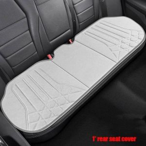 Housse De Siège De Voiture En Daim Souple,Coussin De Support Universel Pour Siège De Conducteur,Tapis De Protection Respirant Et Antidérapant,Accessoires D'intérieur De Voiture.Rear Seat Graywhite. - Neuf