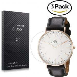 KAL-Lot De 3 Verre Tremp&eacute; Pour Daniel Wellington 0107Dw Protecteur D'&Eacute;cran, Protection &Eacute;cran En Verre Tremp&eacute; Films Vitre Pour 0107Dw Film De Protection D'&Eacute;cran Pour Daniel Wellington 40Mm Montre - Neuf