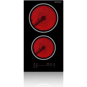 CHECARZHN--NO1-C 30Cm Table De Cuisson Vitrocéramique 2 Feux, 3000W Encastrable Plaque Vitrocéramique Intégré, Commande Tactile, Verrou Pour Enfants, Minuterie - Neuf