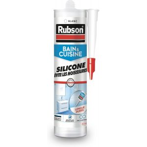 Mastic Bain & Cuisine Silicone Évite Les Moisissures Blanc (Cartouche De 280 Ml)-Mastic Sanitaire À Base De Silicone-Mastic Étanche Renforcé En Antifongique - Neuf