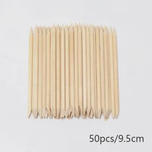 Ore-Lurayee ¿ Poussoir À Cuticules Pour Ongles,Bâtons En Bois Orange,Dissolvant De Manucure,Design En Bois,Vernis À Ongles Gel,Bâton De Dessin Pour Nail Art-50pcs 9.5cm- - Neuf