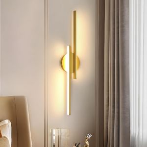 Subzonal-Applique Murale Int&eacute;rieure Led, 24w Lampe Murale Led Moderne 2700lm, 60cm Luminaire Mural Chambre Or En Aluminium Pour Salon, Cuisine, Couloir, Escalier, Blanc Chaud 3000k - Neuf